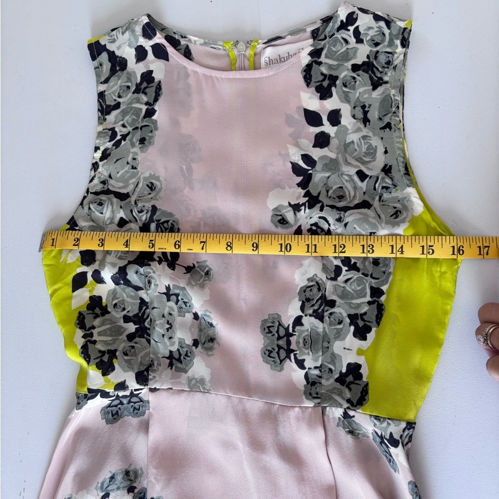 Shakuhachi 100% Silk Acid Bloom Kick Out Floral Sleeveless Dress Size Small - Picture 8 of 12